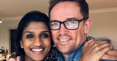 Simon Thomas says wife Derrina sometimes 'struggles with guilt' after first wife's death