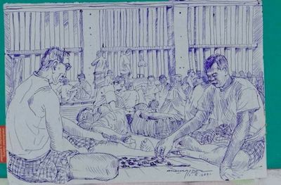 Smuggled sketches offer glimpses into harsh Myanmar prison