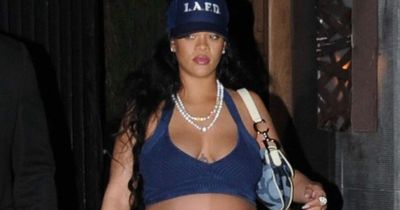 Rihanna bares her baby bump in crop top as she heads out for date night with ASAP Rocky