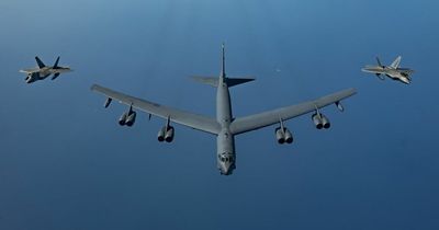 U.S. B-52H nuclear bomber takes off from West Country