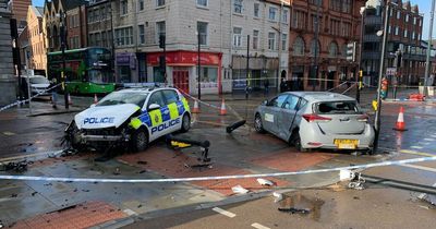 Force issue statement as police car and taxi destroyed in Headrow crash