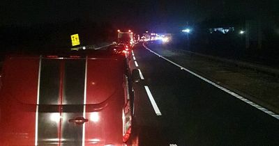 Man arrested as three rushed to hospital following late-night smash on Scots motorway