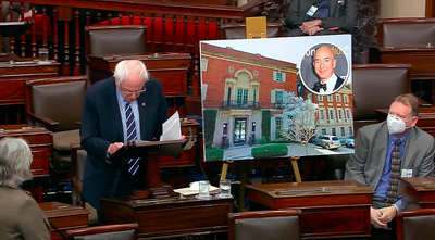 Bernie Sanders shows Senate photos of Bezos’s ‘25 bathroom’ home to blast $10 billion Blue Origin ‘bailout’