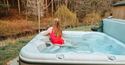 Riverside Cabin with private hot tub overlooking woodland is the perfect way to unwind