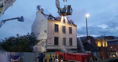 Fire crews tackle flames as blaze tears through former Stereo bar building near Newcastle Quayside