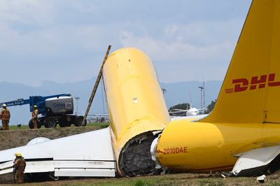 Cargo jet skids off runaway in Costa Rica, splits in half