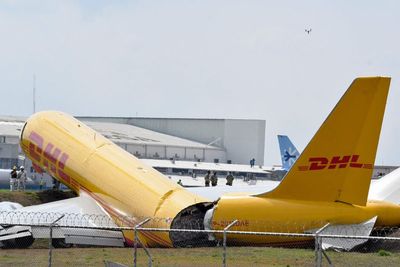 DHL cargo jet breaks in half while making emergency landing at Costa Rican airport