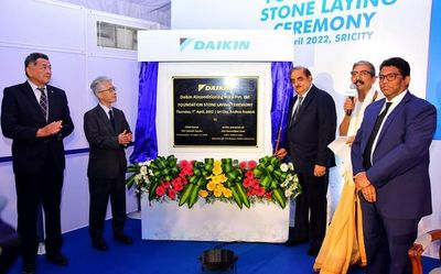 Daikin lays stone for plant in Sri City