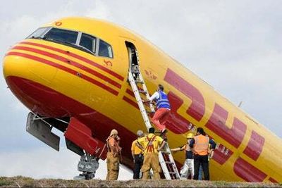 Watch: DHL cargo plane splits in two after crash landing at Costa Rica airport
