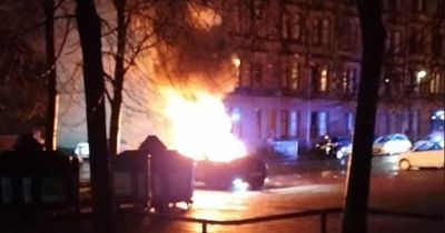 Stolen car set on fire and dumped in Scots street