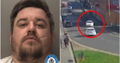 Terrifying moment hit-and-run killer crashes BMW before crushing newborn baby and fleeing the scene