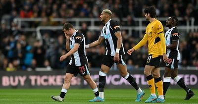 Newcastle hit with early blow against Wolves as distraught Ryan Fraser limps off