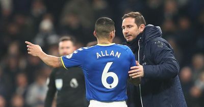 Allan and Michael Keane return as Frank Lampard makes double Everton midfield change vs Man United