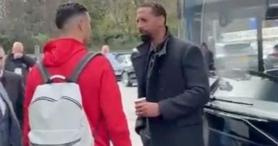 Rio Ferdinand and Cristiano Ronaldo chat after he ‘refuses to accept’ Man Utd theory