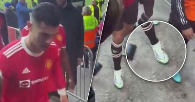 Cristiano Ronaldo appears to 'smash a phone' after Man Utd defeat to Everton