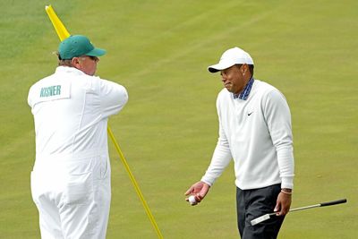 Tiger Woods makes double bogey on last hole, signs for worst-ever score at the Masters on Saturday at Augusta National