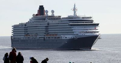See on board magnificent cruise ship Cunard Queen Victoria as it sails into the Port of Tyne