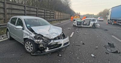 Police issue M1 update as pictures show scale of 'serious' crash that closed road