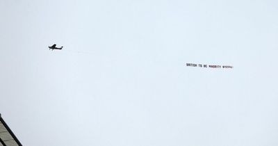 Plane flies over Man City vs Liverpool clash with "British to be minority" banner