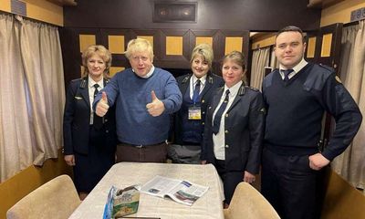 A wink and a walk: Boris Johnson’s warm welcome on secret Kyiv visit