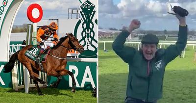 Noble Yeats' groom performs crazy celebration cheering Grand National-winning horse on