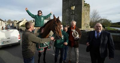 Grand National winner Noble Yeats given hero's welcome home in Leighlinbridge