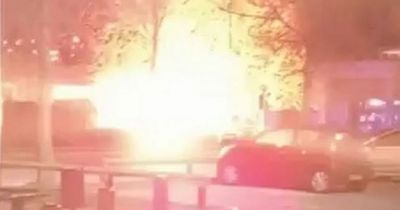 Newport tent fire 'explodes' near busy road