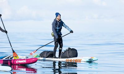 Snow, sunburn and second lunches: Danish paddleboarder’s 870-mile odyssey