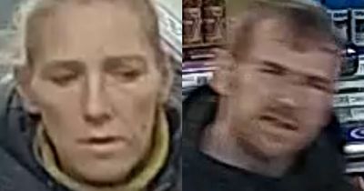 Police want to speak to these two people after a shop worker was threatened during theft