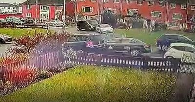 Taxi slams into the back of parked cars moments after being stolen