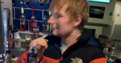 Ed Sheeran pulls pints at boozer on surprise visit and jokes 'you're paying me'