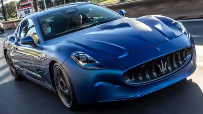 Maserati GranTurismo Folgore Seen Up Close With Stellantis CEO Driving