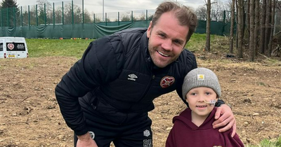 Young Edinburgh Hearts fan with rare brain cancer trains with his heroes