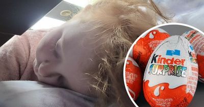 Girl, 3, looks 'dead behind the eyes' after getting salmonella from 'eating a Kinder Surprise'