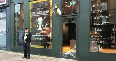 Upmarket Glasgow hair salon targeted by thieves as cops guard scene