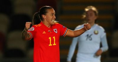 Kazakhstan 0-3 Wales women: Tash Harding scores on 100th cap as visitors ease to victory in World Cup qualifier