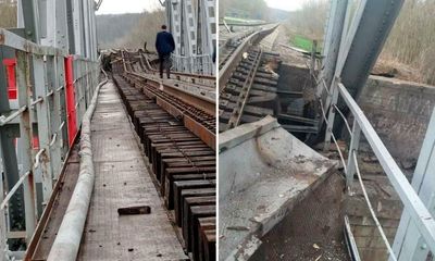 Key Russian railway bridge destroyed in Belgorod near border with Ukraine