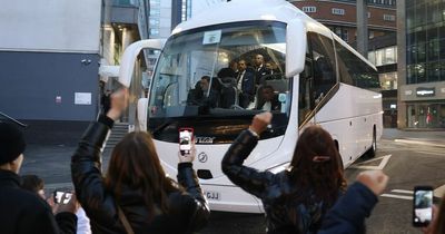 Benfica fans welcome team in Liverpool ahead of Champions League match