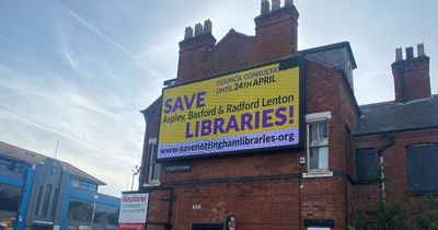 Billboard goes up in Nottingham as city council proposes closure of 3 libraries