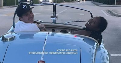 Brooklyn Beckham takes wife Nicola Peltz's best friend for a ride in his vintage Jaguar