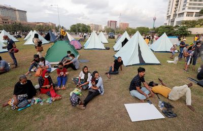 Sri Lankans set up protest camp, vow to stay till Rajapaksa quits