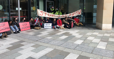 Edinburgh climate activists 'blockade' government office in Shell gas field protest