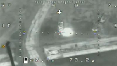 Just Dropping In: Ukrainian Bomb Drone Blitzes Russian Tank