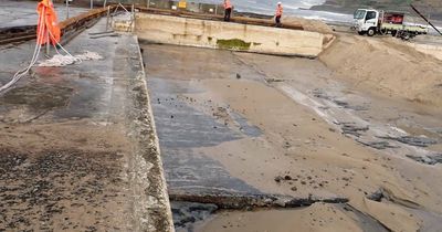 Council and community group at odds over concrete slab on bottom of Newcastle Ocean Baths