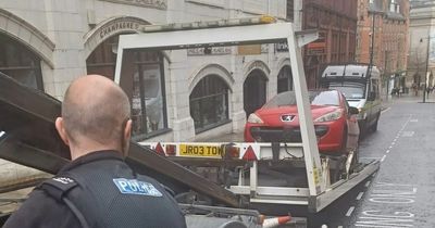 Car towed in Nottingham city centre after driver seen without seatbelt