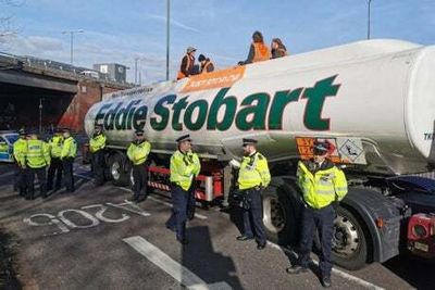 Just Stop Oil activists arrested after clambering on tanker and bringing chaos to the M4