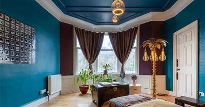 Quirky and colourful three-bed tenement flat in Hyndland with home gym