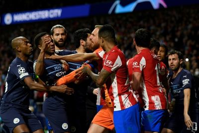 Simeone aims dig at Guardiola after Atletico and City players scrap in tunnel