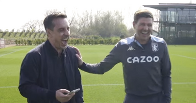 Steven Gerrard leaves Gary Neville in stitches with Man Utd Class of 92 'slap' response