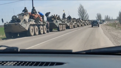 Amateur images show Russian military convoys heading to Donbass